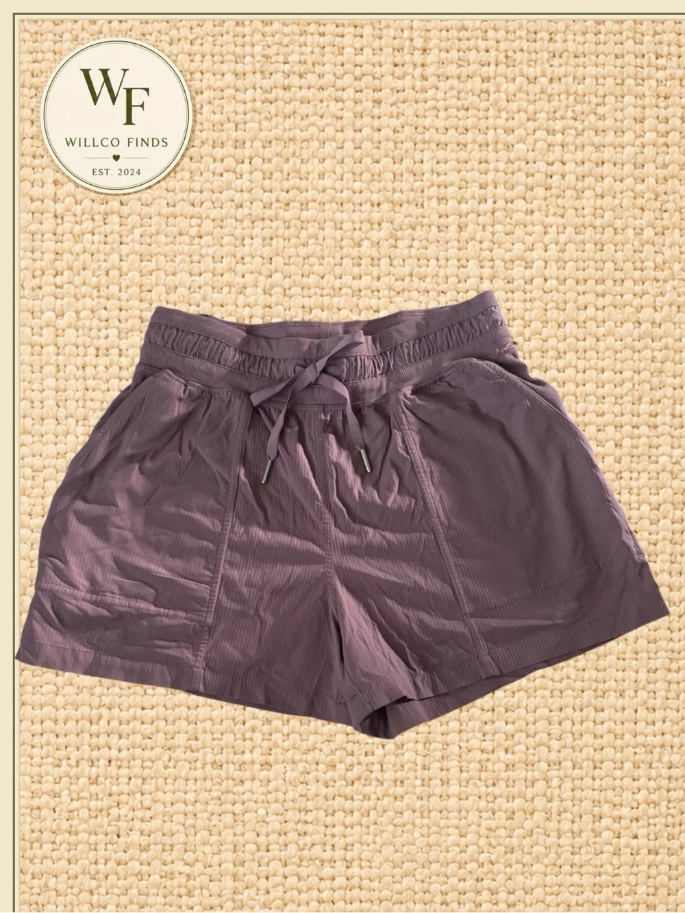 Lululemon On The Fly Shorts Size 6 Mauve Purple Drawstring